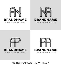 Letters AN NA AP PA Monogram Logo, for business with AN NA AP PA initials