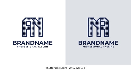 Letters AN and NA Dot Monogram Logo, Suitable for business with AN or NA initials