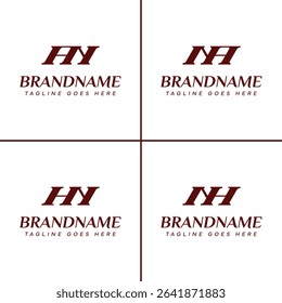 Letters AN NA HN NH Monogram Logo Set, suitable for any business with AN NA HN NH initials