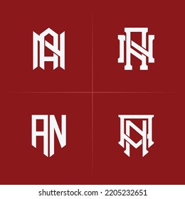 Letters AN or NA monogram template logo initial for clothing, apparel, brand