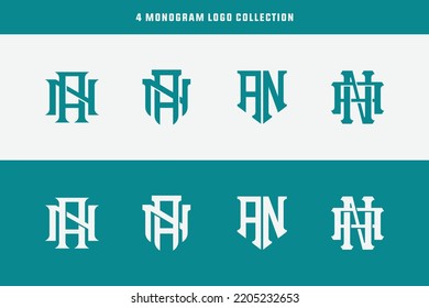 Letters AN or NA monogram template logo initial for clothing, apparel, brand