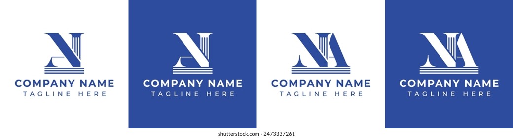 Letters NA and AN Pillar Logo, suitable for business with NA and AN related to Pillar