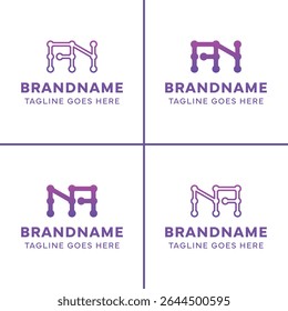 Letters AN and NA Technology Logo, symbolize progress, innovation, and digital excellence