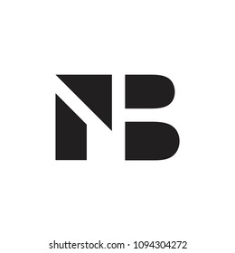 letters nb geometric design logo vector