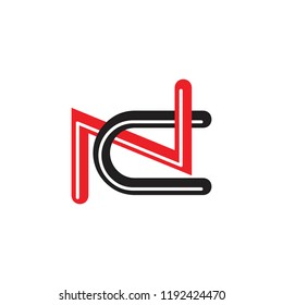 letters nc linked stripes logo vector