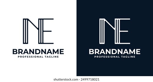 Letters NE Stripes Logo, suitable for any business with EN or NE initials