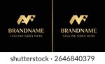 Letters NF and NAF Luxury Logo, for NF FN NAF NFA AFN ANF FNA FAN initials
