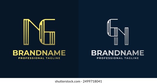 Letters NG and GN Stripes Logo, suitable for any business with GN or NG initials