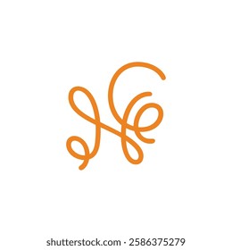 letters ng linked knot thread curves logo vector 