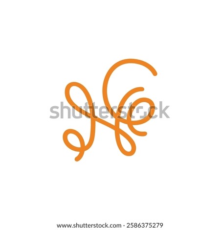 letters ng linked knot thread curves logo vector 