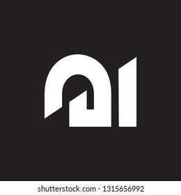 letters ni simple geometric logo vector