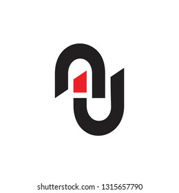 letters nj simple geometric logo vector