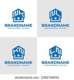 Letters NK KN NL LN Home Roof Logo, suitable for any business related to house