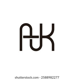 letters nk simple motion lines geometric logo vector 