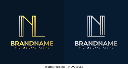 Letters NL and LN Stripes Logo, suitable for any business with LN or NL initials