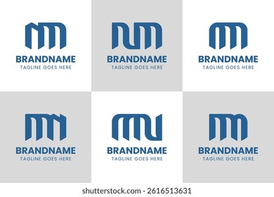 Letters NM and MN Monogram Logo Set, suitable for any business with MN or NM initials