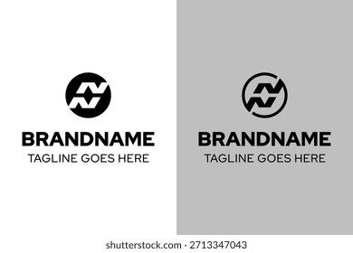 Letters NN Circle Simple Modern Logo, symbolisiert Einheit, Balance und moderne Einfachheit