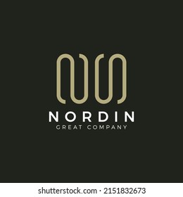 Letters NN Logo Line Monogram. Initial N Typographic Icon. NN Luxury Alphabet. Modern, Elegant, Luxury Style for Company Brand Identity