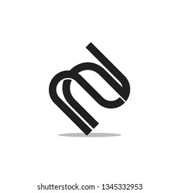 letters nn simple line geometric logo vector