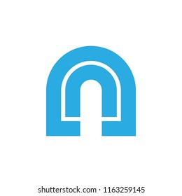 letters nn simple stripes logo vector