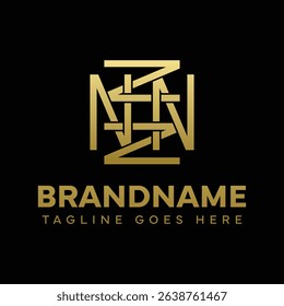 Letters NNNN or ZZZZ Ornament Logo, symbolizing elegance, harmony, and creativity