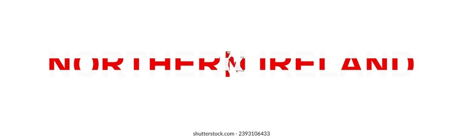 Letters Northern Ireland in the style of the country flag. Northern Ireland word in national flag style. Vector illustration.