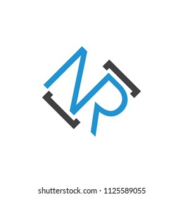 letters nr linked logo vector