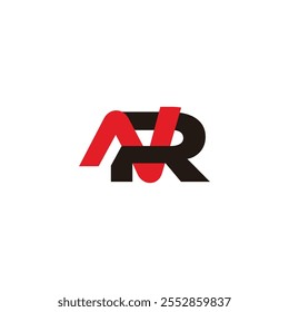 letters nr simple linked colorful overlapping logo vector 