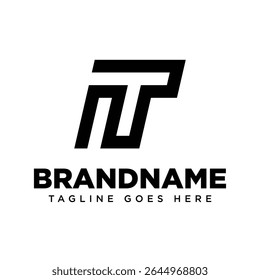 Logotipo del monograma de las letras NT, conveniente para cualquier marca con las iniciales de TN o NT