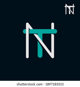 Logotipo de las letras NT o TN, diseño del logotipo de la luz de minimalismo abstracto 