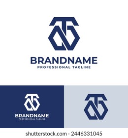Letras Logotipo Monograma NT o TN, adecuado para negocios con iniciales NT o TN