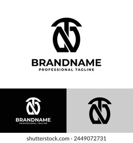 Letras Logotipo Monograma NT o TN, adecuado para negocios con iniciales NT o TN
