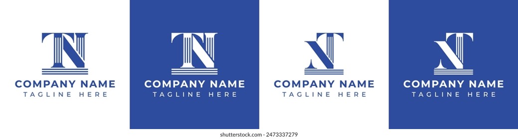 Letters NT and TN Pillar Logo, suitable for business with NT and TN related to Pillar