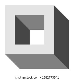 Letters and numbers - isometric cubic font 3d, front top down right view - bright gray number 0 - vector illustration