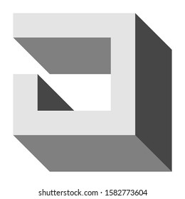 Letters and numbers - isometric cubic font 3d, front top down right view - bright gray letter J - vector illustration