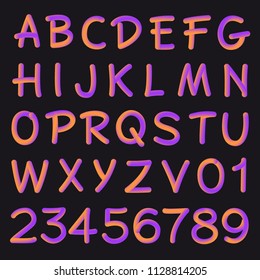 The letters and numbers on the black background