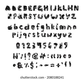 Letters, numbers and punctuation marks from fingerprints.