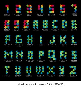 Letters And Numbers Set - Isolated On Black Background - Vector Illustration, Graphic Design Editable For Your Design