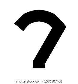 Letters and numbers - simple circle font - black number 7 - vector illustration