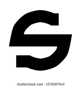 Letters and numbers - simple circle font - black number 5 - vector illustration