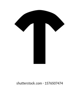Letters and numbers - simple circle font - black letter T - vector illustration