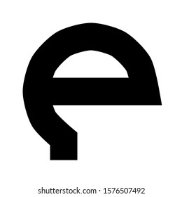 Letters and numbers - simple circle font - black letter P - vector illustration