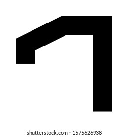 Letters and numbers - simple square font - black number 1 - vector illustration