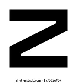 Letters and numbers - simple square font - black letter Z - vector illustration