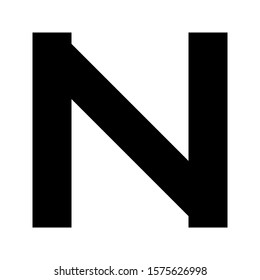 Letters and numbers - simple square font - black letter N - vector illustration