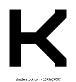 Letters and numbers - simple square font - black letter K - vector illustration