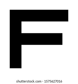 Letters and numbers - simple square font - black letter F - vector illustration