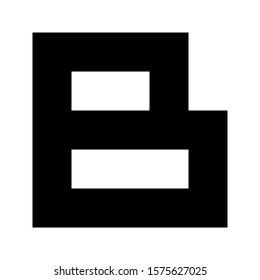 Letters and numbers - simple square font - black letter b - vector illustration