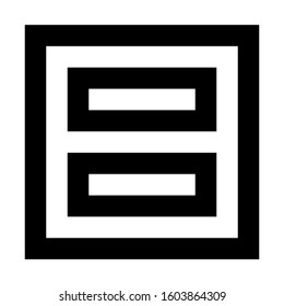 Letters and numbers - square outline font - black number 8 - vector illustration