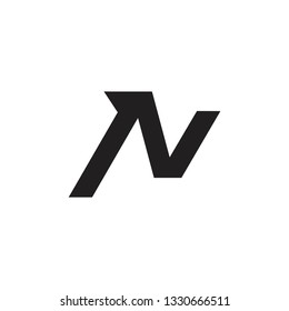 letters nv simple geometric line logo vector